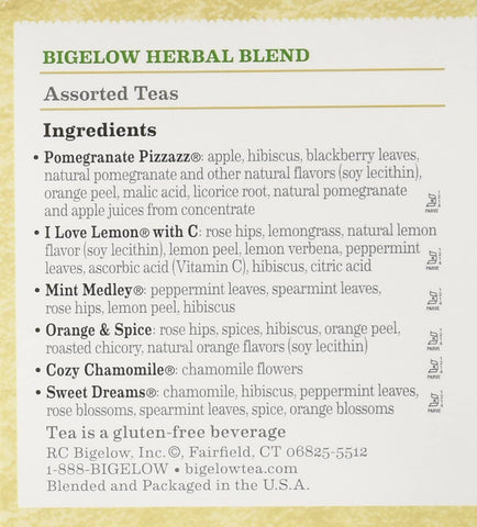 Image of Bigelow Assorted Herb Tea 6 Varieties 18 Bags (Pack of 2)