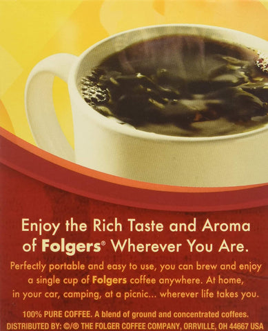 Image of Folgers Coffee Singles Classic Roast-19 Coffee Bags (19 Bags Pack of 4-76 Bags), Red