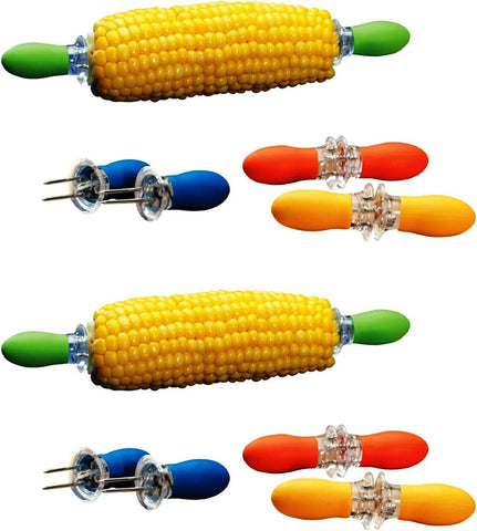 Image of Chef Craft Interlocking Jumbo Corn Holder 4 pair (2 Packs)