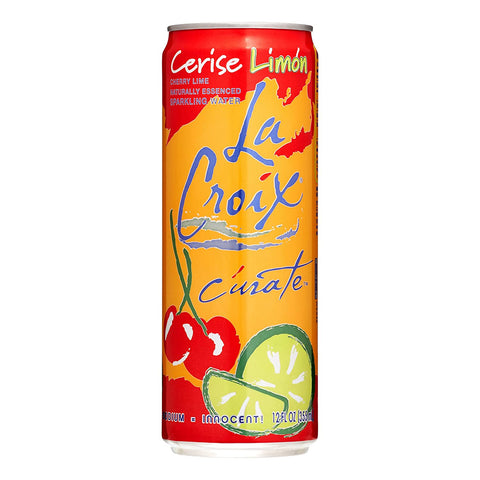 Image of La Croix Cerise Limon, Cherry Lime Flavored Naturally Essenced Sparkling Water, 12oz Tall Can