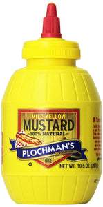 Plochman's Original Yellow Mustard, Premium Mild Gluten Free Mustard 10.5oz (Pack of 2)