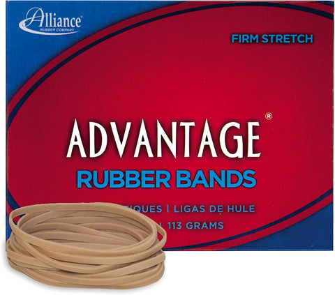 Image of Alliance Rubber 26339 Advantage Rubber Bands Size #33, 1/4 lb Box Contains Approx. 150 Bands (3 1/2" x 1/8", Natural Crepe)