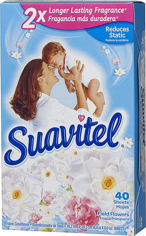 Image of Suavitel Fabric Softener Dryer Sheets, Field Flowers, 40 Count