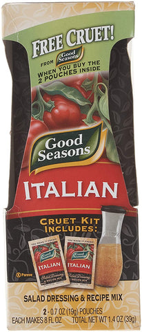 Image of Good Seasons Italian Dressing Mix, 2 Packages with Cruet, 1.4 Oz. Net