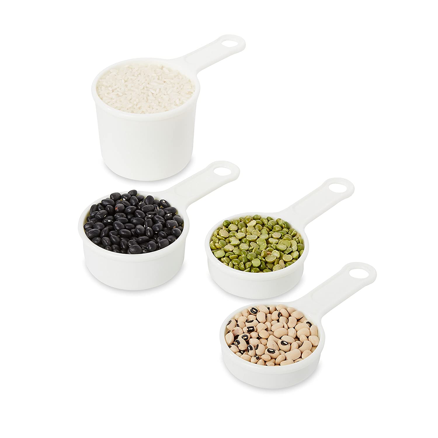 Rubbermaid Commercial FG8315ASWHT 4-Piece Measuring Cup Set,