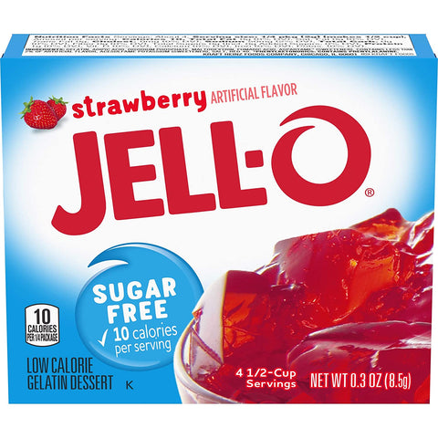 Image of JELLO Strawberry Gelatin Dessert Mix (0.30oz Boxes, Pack of 6)
