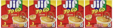 Image of Jif To Go Creamy Peanut Butter Cups,3 individual 1.5oz. cups per box:Pack of 4 Boxes for a total of 12 individual cups.