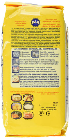 Image of P.A.N. White Corn Meal – Pre-cooked Gluten Free and Kosher Flour for Arepas, 1 Kilogram (35 Ounces / 2 Pounds 3.3 Ounces)