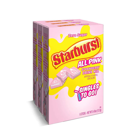 Image of Starburst Strawberry Singles To Go Drink Mix, 0.43 OZ, 6 CT (Pack - 3)
