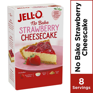 JELL-O Strawberry No Bake Cheesecake Dessert Kit (19.6 oz Box)