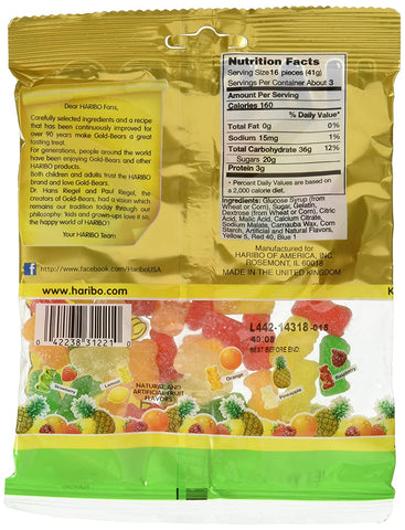 Image of Haribo Sour Gold-Bears Gummi Candy Bag (4.5 oz/127g)