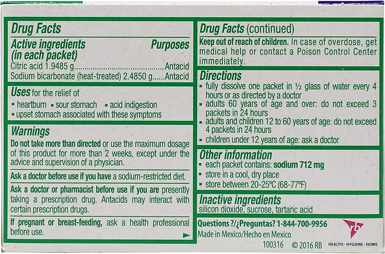 Picot Sal De Uvas Antacid 8 Envelopes, 0.17 oz each