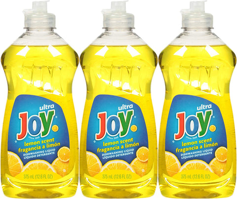 Image of Joy Ultra Dishwashing Liquid, Lemon Scent, 12.6 oz-3 pk