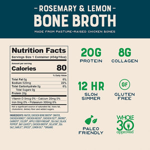Bone Broth by Bare Bones 100% Grass-fed, Organic, Bone Broth, Protein/Collagen-rich, 16 oz