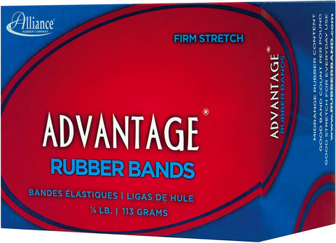Image of Alliance Rubber 26339 Advantage Rubber Bands Size #33, 1/4 lb Box Contains Approx. 150 Bands (3 1/2" x 1/8", Natural Crepe)