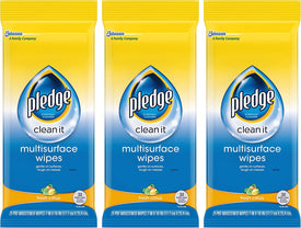 Pledge Multisurface Wipes, Fresh Citrus, 25 Wipes Per Pack (3 Packs)
