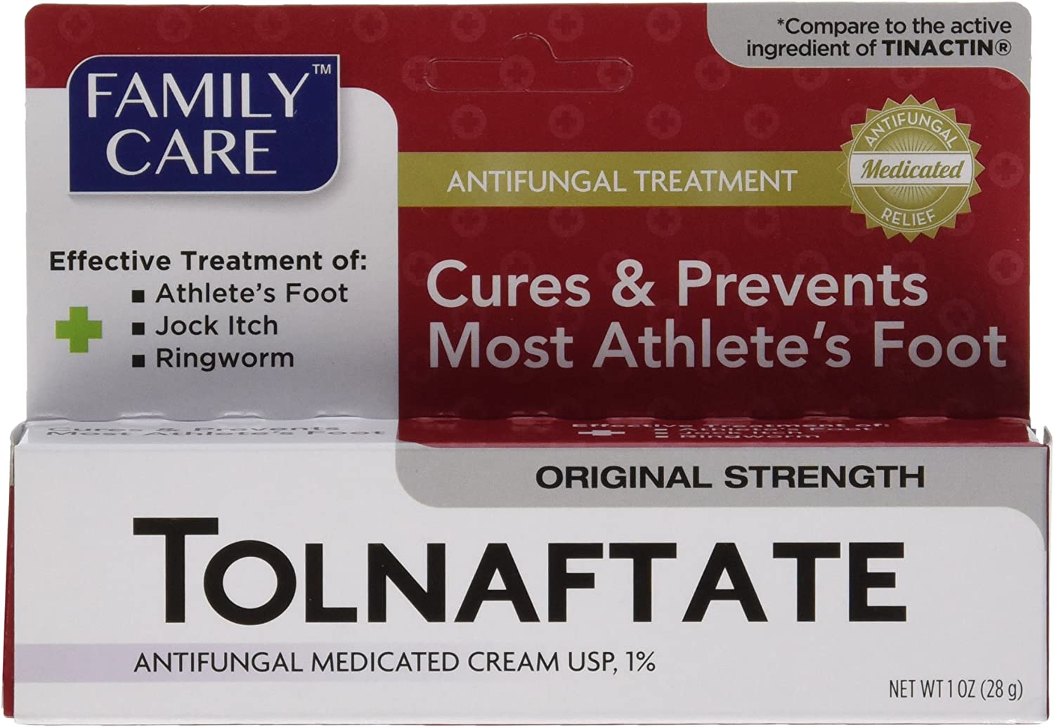 [3 PACK] Family Care Tolnaftate Antifungal Cream 1% Compare to Tinactin- 1 fl.oz