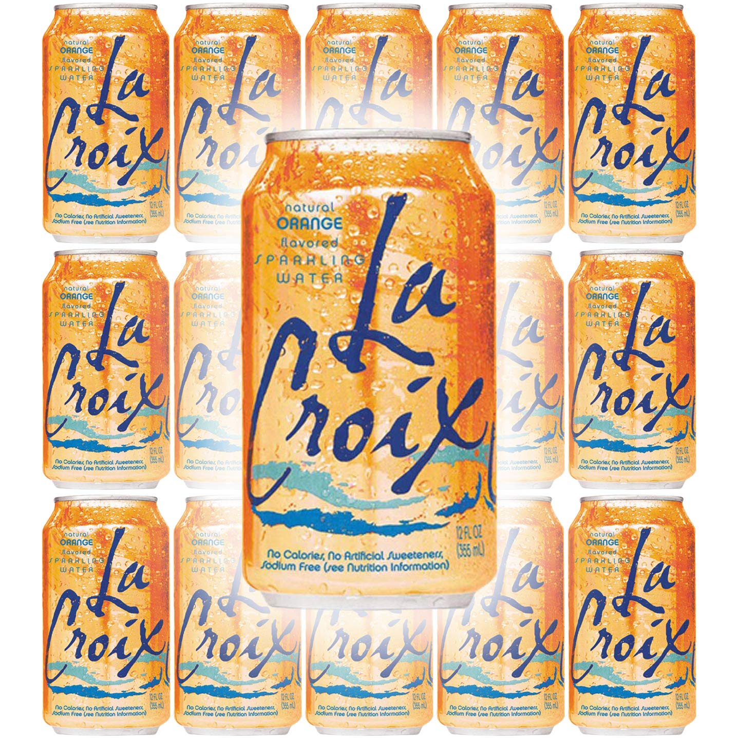 La Croix Orange Naturally Essenced Flavored Sparkling Water, 12 oz Can (Pack of 15, Total of 180 Oz)