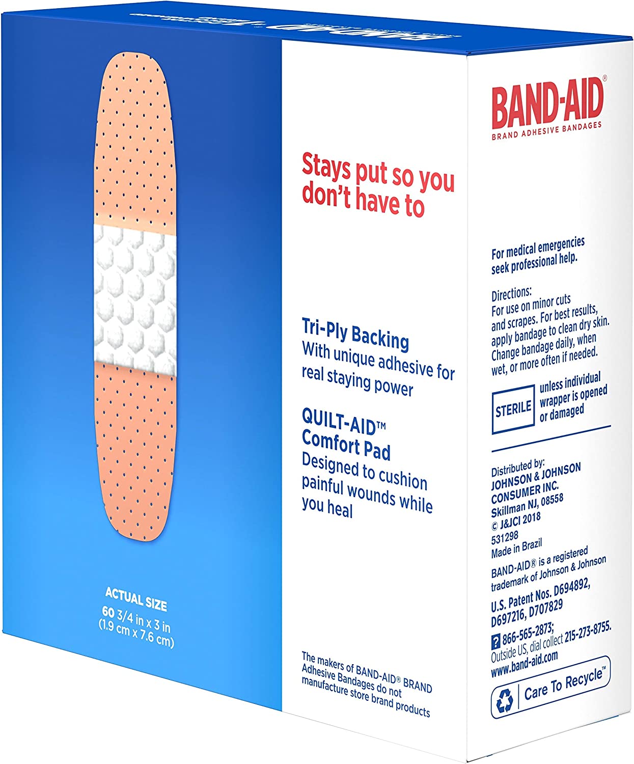 Band-Aid Comfort-Flex Adhesive Bandages-Plastic-60ct, Family Pack