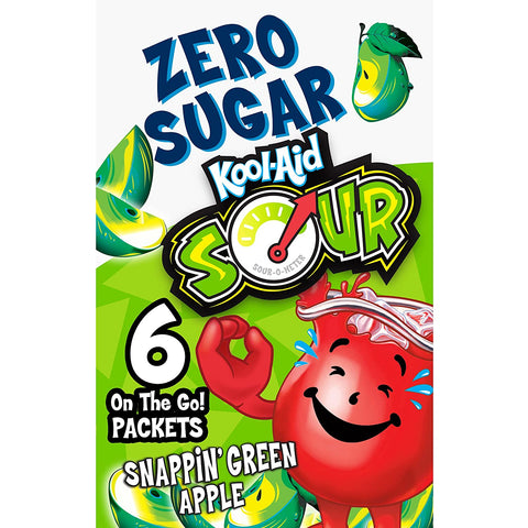 Image of Kool-Aid Zero Sugar Sours Snappin' Green Apple Flavored Drink Mix