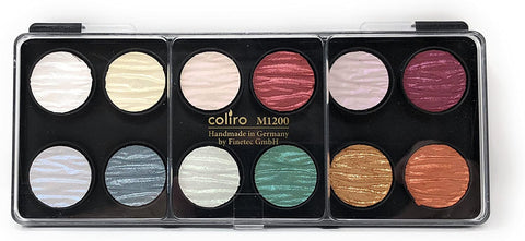 Image of Coliro M1200 Mica Pigment Rich Pearl Watercolor Paint - Set of 12