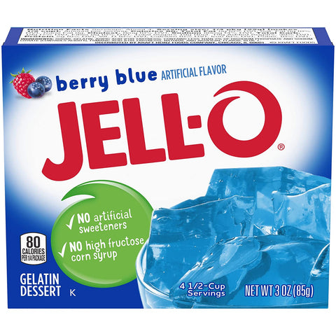Image of JELLO Berry Blue Gelatin Dessert Mix 3 Ounce Box