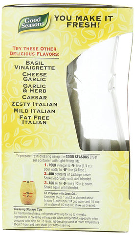 Image of Good Seasons Salad Dressing & Recipe Kit, Cruet with 2-Count Italian Dressing Mix (Pack of 2)