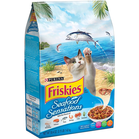 Image of Friskies Seafood Sensations Cat Food Dry (Formerly Ocean Fish Flavor) (3.15-lb Bag)