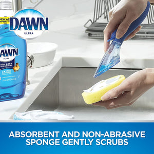Dawn Superfabric Sponge Soap Dispensing Dish Wand, 11.7" x 3.75" x 2.5", Blue/White