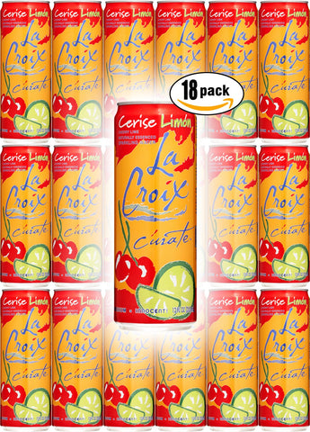 Image of La Croix Cerise Limon, Cherry Lime Flavored Naturally Essenced Sparkling Water, 12oz Tall Can