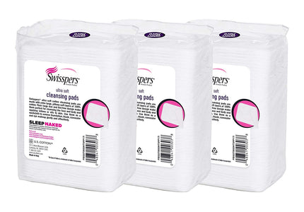 Swisspers Premium Ultra Soft Facial Cleansing Cotton Pads, 50 Each (Pack of 3)
