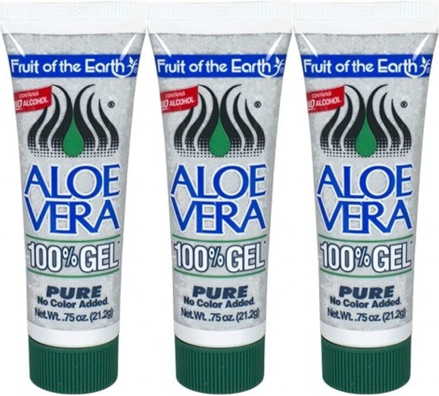 Fruit of the Earth Aloe Vera Gel Tube 0.75 Oz Travel Size (Pack of 3)