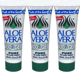 Fruit of the Earth Aloe Vera Gel Tube 0.75 Oz Travel Size (Pack of 3)