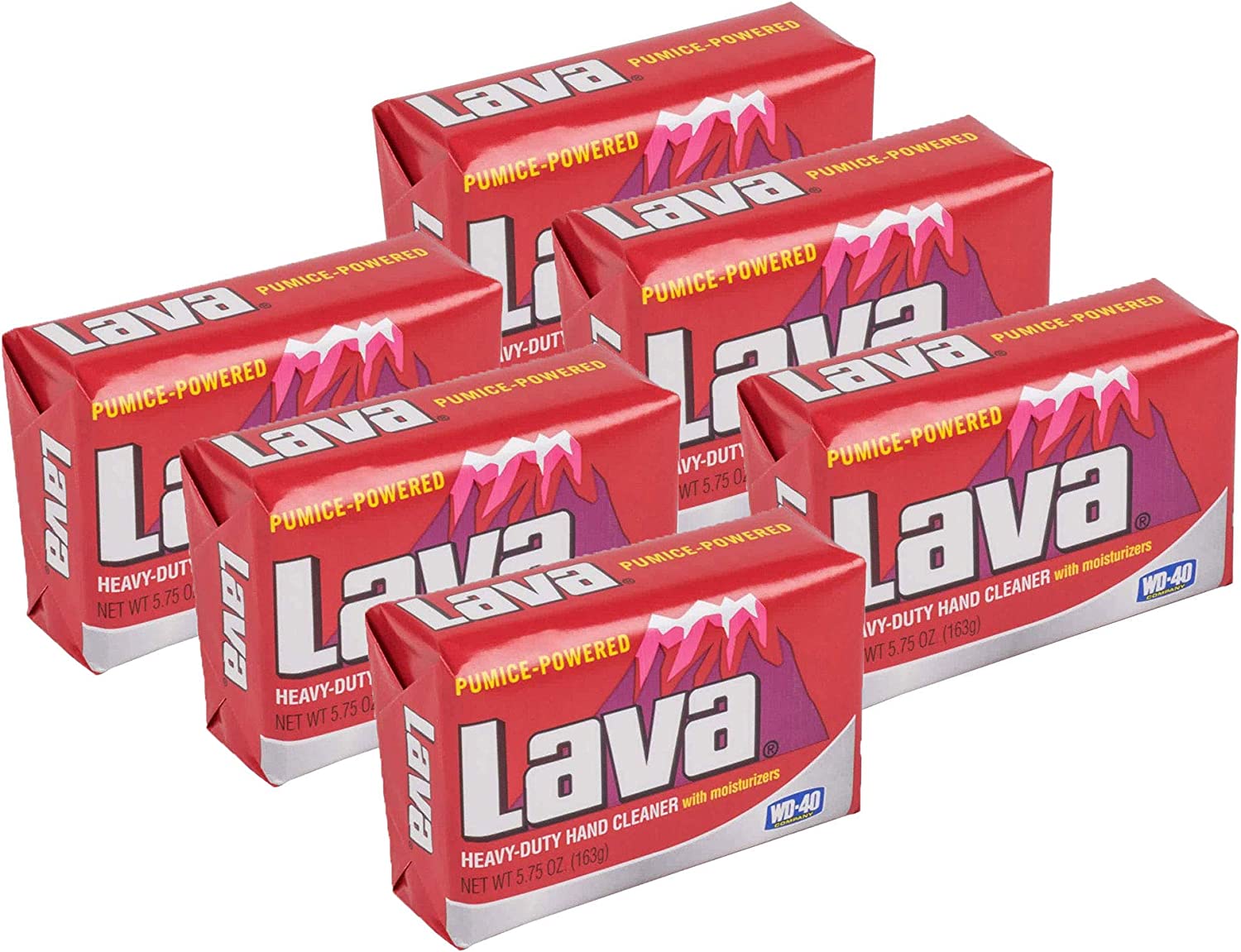 Lava 10185 Pumice Hand Cleaning and Moisturizing Bar Soap 5.75 Ounces (6 Pack)