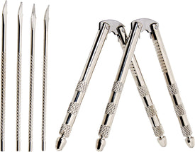 Chef Craft 21629-2PK Stainless Steel Set, 2 Nut Crackers and 4 Picks, White