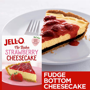 JELL-O Strawberry No Bake Cheesecake Dessert Kit (19.6 oz Box)