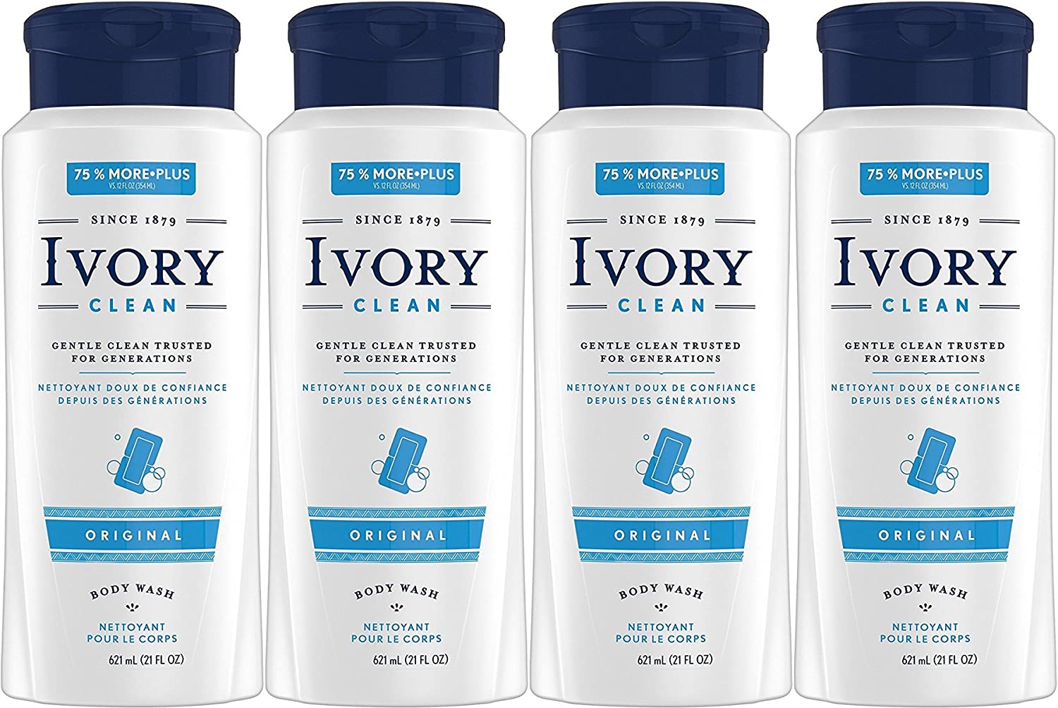 Ivory Body Wash, Original, 21 oz (Pack of 4)