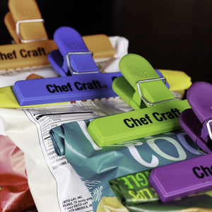 Chef Craft 42024 Bag Clip Set, Green/Blue/Orange/Purple