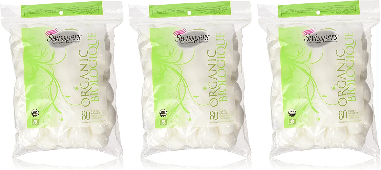 Organic BIOLOGIQUE Cotton Balls,organic, Pack of 3 (240 Balls)