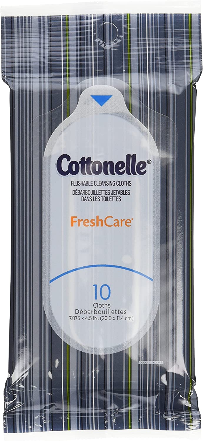 Cottonelle Fresh Care Flushable Wipes, Travel Pack, 12 Travel Packs of 10 Cloths Each (120Ct)