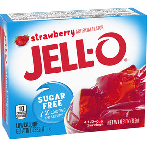 JELLO Strawberry Gelatin Dessert Mix (0.30oz Boxes, Pack of 6)
