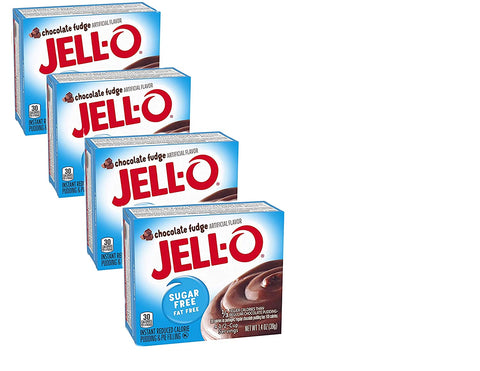 Image of JELL-O Sugar Free Chocolate Fudge Instant Pudding & Pie Filling - 1.4 Oz (4-Pack)
