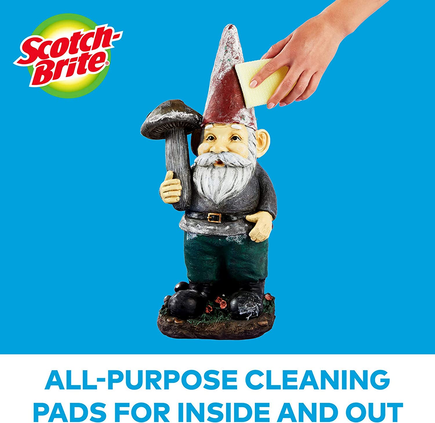 Scotch-Brite Dobie Cleaning Pad, Ideal for Dishwashing, Kitchen, Bathroom and More, Scours Without Scratching, 1 Pad