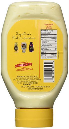 Duke's Real Mayonnaise, 18oz Each