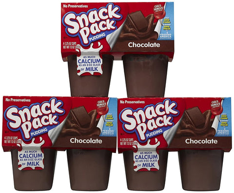 Image of Hunts Snack Pack Chocolate Pudding FRESH (12 Cups Total 39 oz.)