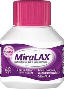 MiraLAX - Laxative - Unflavored Powder - 4.1 oz. 17 Gram Strength - Polyethylene Glycol-McK