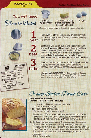 Image of Betty Crocker, Pound Cake Mix, 16-Ounce Box (Pack of 4)