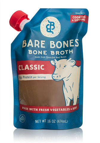 Image of Bone Broth by Bare Bones 100% Grass-fed, Organic, Bone Broth, Protein/Collagen-rich, 16 oz