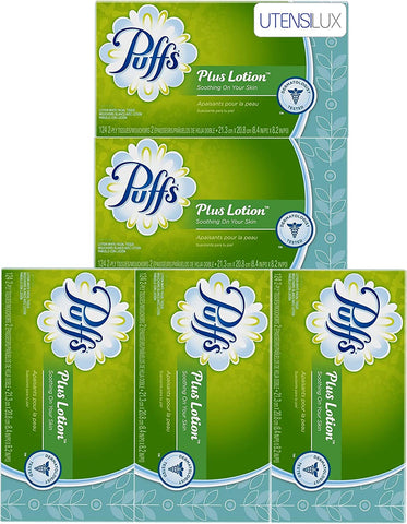 Image of Puffs Plus Lotion Facial Tissues, 124 Count - 5 Pack