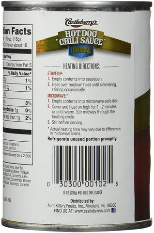 Image of Castleberry's, Hot Dog Chili Sauce, Classic, 10oz Can